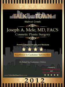 Cosmetic Plastic Surgeon, Dr. Joseph Mele, 2012 Talk of the Town Honoree