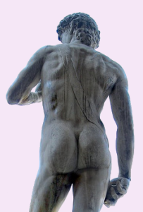 Buttock's created by the real Michelangelo. Coincidentally, David's backside is also as hard as a rock.