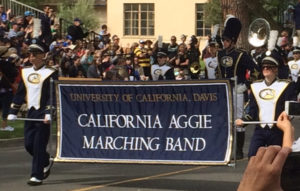 The Cal Aggie Band-uh leads off the 103rd annual Picnic Day Parade.